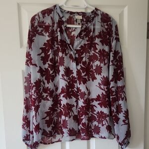 A New Day Blue and Burgundy size Large Top Sheer